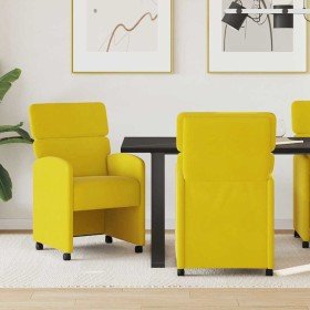 Sillas de Comedor con Ruedas 2 pcs Amarillo 58 x 65 x 98 cm en Sillas de comedor | Comprar online en Foro24