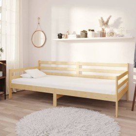 Sofá cama con colchón madera de pino maciza 90x200 cm Sofá cama con colchón madera de pino maciza 90x200 cm