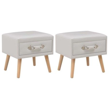 Nachttische 2 Einheiten 40x35x40 cm weißes Kunstleder von vidaXL, Nachttische - Ref: Foro24-276380, Preis: 102,11 €, Rabatt: %