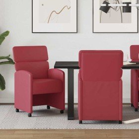 Sillas de Comedor con Ruedas con ruedas 2 pcs Rojo vino tinto en Sillas de comedor | Comprar online en Foro24