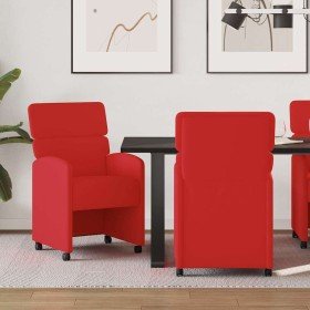 Sillas de Comedor con Ruedas 2 pcs Rojo 58 x 65 x 98 cm en Sillas de comedor | Comprar online en Foro24