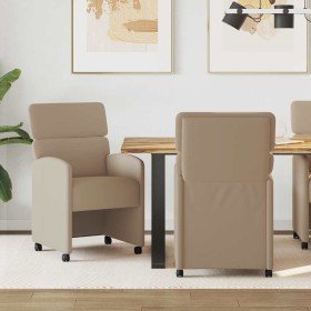 Sillas de Comedor con Ruedas 2 pcs Capuchino 58 x 65 x 98 cm en Sillas de comedor | Comprar online en Foro24