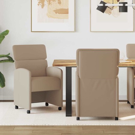 Sillas de Comedor con Ruedas 2 pcs Capuchino 58 x 65 x 98 cm en Sillas de comedor | Comprar online en Foro24