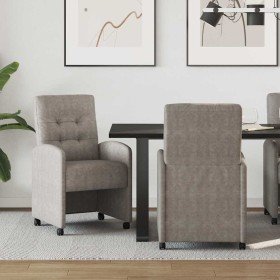 Sillas de comedor 2 pcs Gris 57 x 67 x 98 cm Cuero sintético