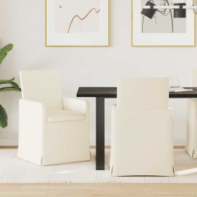 Sillas de comedor con ruedas 2 pcs Beige 57 x 67 x 95 cm Lino en Sillas de comedor | Comprar online en Foro24