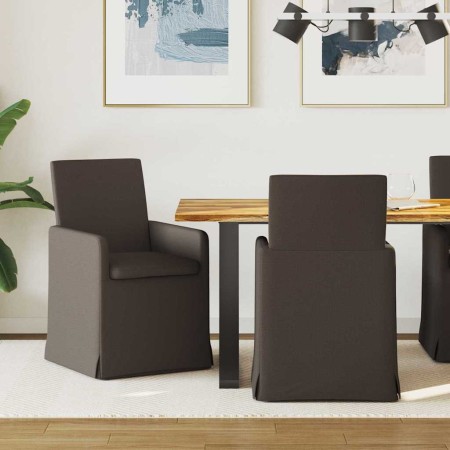 Sillas de comedor 2 pcs Gris oscuro 57 x 67 x 95 cm Lino