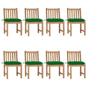 Gartenstühle 8 Einheiten aus massivem Teakholz mit Kissen von vidaXL, Gartenstühle - Ref: Foro24-3073162, Preis: 885,28 €, Ra...