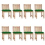 Garden chairs 8 units solid teak wood with cushions by vidaXL, Garden chairs - Ref: Foro24-3073162, Price: 976,60 €, Discount: %