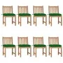 Gartenstühle 8 Einheiten aus massivem Teakholz mit Kissen von vidaXL, Gartenstühle - Ref: Foro24-3073162, Preis: 903,02 €, Ra...