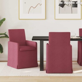 Sillas de comedor 2 pcs Rojo vino tinto 57 x 67 x 95 cm tela