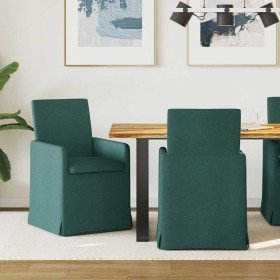 Sillas de comedor 2 pcs Verde oscuro 57 x 67 x 95 cm tela en Sillas de comedor | Comprar online en Foro24