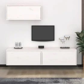 Muebles para TV 3 piezas madera maciza de pino blanco de vidaXL, Muebles TV - Ref: Foro24-3100135, Precio: 178,66 €, Descuent...
