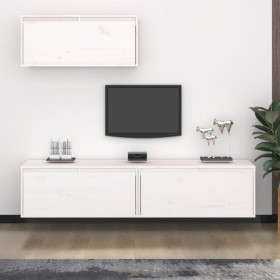 TV-Möbel 3-teilig aus massivem weißem Kiefernholz von vidaXL, TV-Möbel - Ref: Foro24-3100135, Preis: 178,52 €, Rabatt: %
