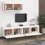 TV-Möbel 3-teilig aus massivem weißem Kiefernholz von vidaXL, TV-Möbel - Ref: Foro24-3100135, Preis: 178,66 €, Rabatt: %