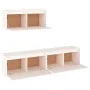 TV-Möbel 3-teilig aus massivem weißem Kiefernholz von vidaXL, TV-Möbel - Ref: Foro24-3100135, Preis: 178,66 €, Rabatt: %