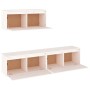 TV-Möbel 3-teilig aus massivem weißem Kiefernholz von vidaXL, TV-Möbel - Ref: Foro24-3100135, Preis: 178,52 €, Rabatt: %