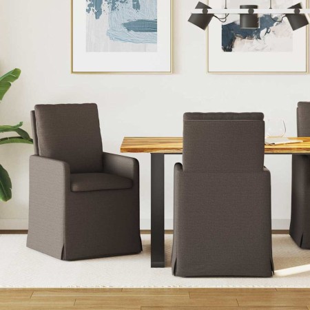 Sillas de comedor 2 pcs Gris oscuro 57 x 67 x 98 cm Lino
