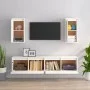 TV-Möbel 4-teilig aus massivem weißem Kiefernholz von vidaXL, TV-Möbel - Ref: Foro24-3100170, Preis: 194,73 €, Rabatt: %