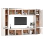 TV-Möbel 8-teilig aus massivem weißem Kiefernholz von vidaXL, TV-Möbel - Ref: Foro24-3100195, Preis: 407,49 €, Rabatt: %