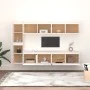 TV-Möbel 6-teilig aus massivem weißem Kiefernholz von vidaXL, TV-Möbel - Ref: Foro24-3100235, Preis: 305,46 €, Rabatt: %