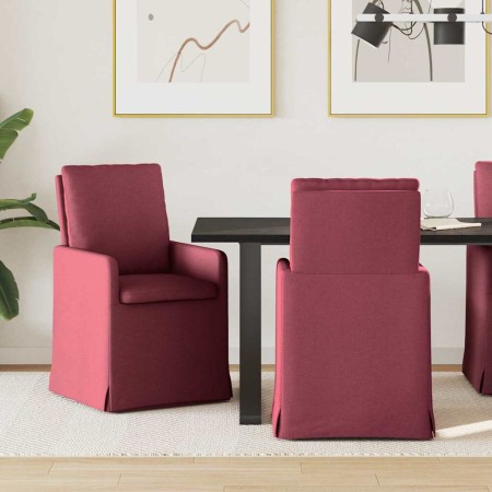 Sillas de comedor 2 pcs Rojo vino tinto 57 x 67 x 98 cm tela