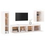 TV-Möbel 4-teilig aus massivem weißem Kiefernholz von vidaXL, TV-Möbel - Ref: Foro24-3100230, Preis: 228,45 €, Rabatt: %