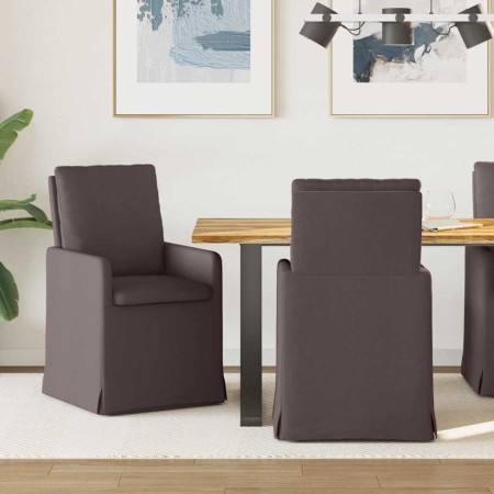 Sillas de comedor 2 pcs Marrón oscuro 57 x 67 x 98 cm tela