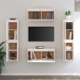 Muebles para TV 6 piezas madera maciza de pino blanco de vidaXL, Muebles TV - Ref: Foro24-3100265, Precio: 279,84 €, Descuent...