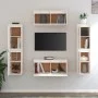 TV-Möbel 6-teilig aus massivem weißem Kiefernholz von vidaXL, TV-Möbel - Ref: Foro24-3100265, Preis: 275,99 €, Rabatt: %