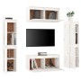 Muebles para TV 6 piezas madera maciza de pino blanco de vidaXL, Muebles TV - Ref: Foro24-3100265, Precio: 279,84 €, Descuent...