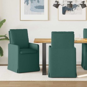 Sillas de comedor 2 pcs Verde oscuro 57 x 67 x 98 cm tela en Sillas de comedor | Comprar online en Foro24
