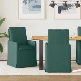 Sillas de comedor 2 pcs Verde oscuro 57 x 67 x 98 cm tela en Sillas de comedor | Comprar online en Foro24