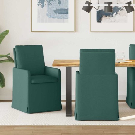 Sillas de comedor 2 pcs Verde oscuro 57 x 67 x 98 cm tela