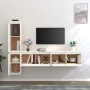 TV-Möbel 4-teilig aus massivem weißem Kiefernholz von vidaXL, TV-Möbel - Ref: Foro24-3100280, Preis: 204,34 €, Rabatt: %