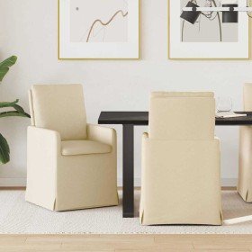 Sillas de comedor 2 pcs Crema 57 x 67 x 98 cm tela en Sillas de comedor | Comprar online en Foro24