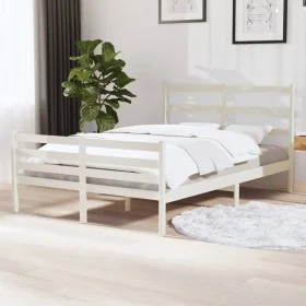 Solid white pine wood bed frame 120x190 cm by vidaXL, Beds and slatted bases - Ref: Foro24-3103684, Price: 135,37 €, Discount: %