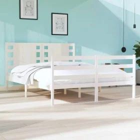 Solid white pine wood bed frame 120x190 cm by vidaXL, Beds and slatted bases - Ref: Foro24-3104254, Price: 145,35 €, Discount: %