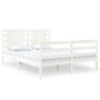 Solid white pine wood bed frame 120x190 cm by vidaXL, Beds and slatted bases - Ref: Foro24-3104254, Price: 147,43 €, Discount: %