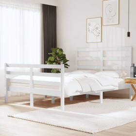 Estructura de cama madera maciza pino blanco 120x190 cm