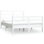 Solid white pine wood bed frame 120x190 cm by vidaXL, Beds and slatted bases - Ref: Foro24-3104977, Price: 135,14 €, Discount: %