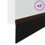 Sellos de cepillo para puertas autoadhesivos 2 pcs Marrón