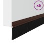 Sellos de cepillo para puertas autoadhesivos 6 pcs Marrón