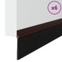 Sellos de cepillo para puertas autoadhesivos 6 pcs Marrón