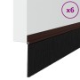 Sellos de cepillo para puertas autoadhesivos 6 pcs Marrón