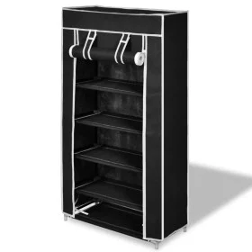 Fabric shoe rack with black cover 58x28x106 cm by vidaXL, Shoe racks and shoe organizers - Ref: Foro24-240503, Price: 28,44 €...