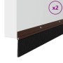Sellos de cepillo de puerta atornillables 2 pcs Marrón 100 cm