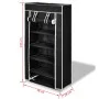 Fabric shoe rack with black cover 58x28x106 cm by vidaXL, Shoe racks and shoe organizers - Ref: Foro24-240503, Price: 28,44 €...