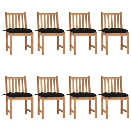 Gartenstühle 8 Einheiten aus massivem Teakholz mit Kissen von vidaXL, Gartenstühle - Ref: Foro24-3073164, Preis: 914,58 €, Ra...