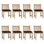 Gartenstühle 8 Einheiten aus massivem Teakholz mit Kissen von vidaXL, Gartenstühle - Ref: Foro24-3073164, Preis: 914,58 €, Ra...