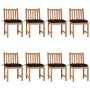 Gartenstühle 8 Einheiten aus massivem Teakholz mit Kissen von vidaXL, Gartenstühle - Ref: Foro24-3073164, Preis: 917,05 €, Ra...